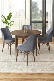 Jedálenský set Roxie (orech barokový + dymová) (pre 4 osoby). Akcia -19%. Vlastná spoľahlivá doprava až k Vám domov. 1144560
