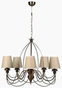 Luster na reťazi CLASSIC 5xE14/40W/230V bronzový/béžový