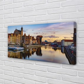 Obraz na plátne Port of Gdańsk rieky svitania 120x60 cm