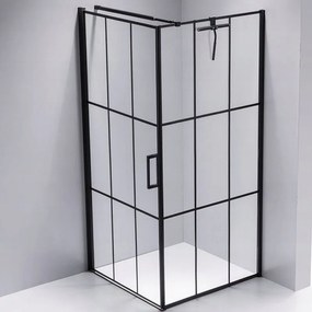 BPS-koupelny Štvorcový sprchový kút BS13A 80x80 čierna/transparent + vanička ST02A BL čierna