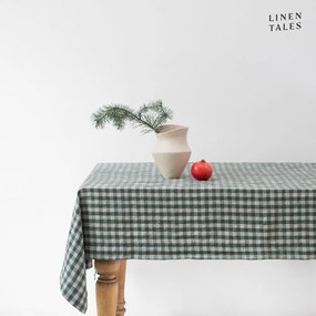 Ľanový obrus 140x200 cm Forest Green Gingham – Linen Tales