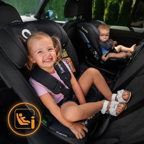Lionelo - Otočná autosedačka s bázou BASTIAAN i-Size 40-150 cm Black Carbon
