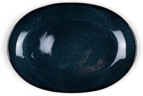 Čierny/modrý tanier z kameniny Gastro Dark Blue/Black – Bitz