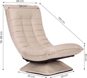 Otočné relaxačné kreslo – polohovateľné béžové kreslo