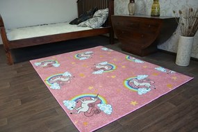 Detský koberec UNICORN JEDNOROŽEC ružový