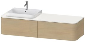 DURAVIT Happy D.2 Plus závesná skrinka pod umývadlo pod dosku (umývadlo vľavo), 2 zásuvky, 1600 x 550 x 354 mm, dub Mediterrane, HP4944L7171