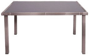 Záhradný stôl HWC-G19, polyratan,120x75cm - sivohnedá