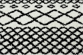 Koberec BERBER SAFI N9040, biela-čierna - strapce, Maroko Shaggy Veľkosť: 240x330 cm