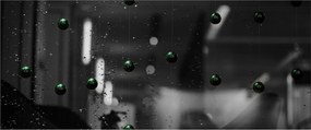 Abstraktný obraz - zelené guličky (120x50 cm)