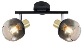 Prezent 27514 - Bodové svietidlo PEGAS 2xE14/40W/230V čierna/dymová