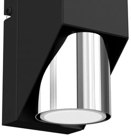 Nástenné svietidlo WALL 1xGU10/8W/230V čierna/lesklý chróm
