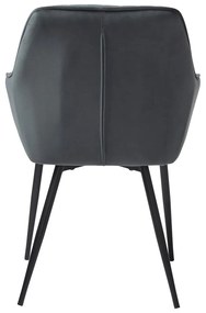 Sivé čalúnené jedálenské kreslá v súprave s podrúčkami 2 ks Nolan Stripe – Unique Furniture