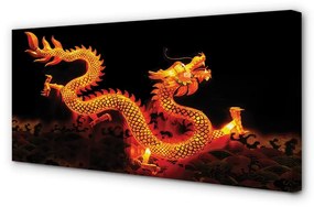 Obraz canvas Gold dragon 120x60 cm