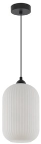 Závesné svietidlo Riffle 4, 1x biele sklenené tienidlo, b