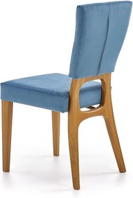Jedálenská stolička Wenanty - dub medový / modrá