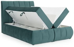 Posteľ Boxspring Vincenzia 200x180, modrá (koženka - bvi 22)