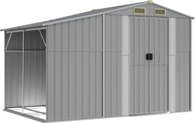 vidaXL Záhradná kôlňa sivá 277x192,5x179 cm pozinkovaná oceľ