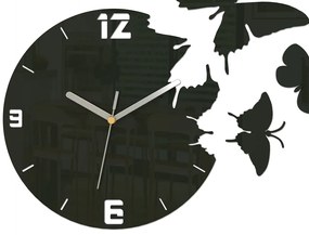 Moderné nástenné hodiny MOTÝLE WENGE wenge