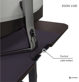 Malý výškovo nastaviteľný elektrický stôl EGON, 1100 x 720 x 600 mm, orech/ čierny