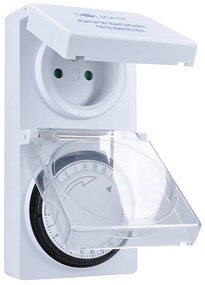SOLIGHT vonkajšie denný časový spínač 230V/16A/IP44/3500W, biely