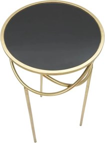 Príručný stolík Ring 40 cm čierno-zlatý