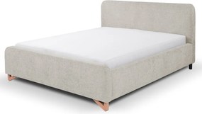 Posteľ Flamingo 180x200 cm, šedo-béžová štruktúrovaná tkanina