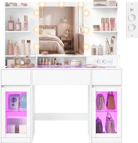 Toaletný stolík so zrkadlom a RGB LED osvetlením RDTB35145WB01