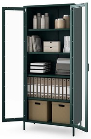 Vitrína ANGELO, 800 x 1850 x 450 mm, Modern: fľaškovo zelená