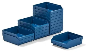 Plastové boxy na súčiastky REACH, 300x240x95 mm, 15 ks, modré