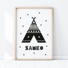 lovel.sk Plagát s menom Shapes - teepee stan P025