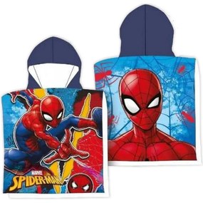 Chlapčenské pončo - plážová osuška s kapucňou Spiderman - 55 x 110 cm