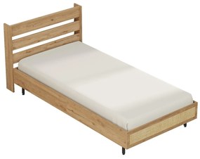 Jednolôžková posteľ 100 cm Onaferra 13 (bez roštu) (orech + dub + čierna). Vlastná spoľahlivá doprava až k Vám domov. 1106431