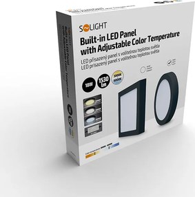 LED mini panel CCT, prisadený, 18W, 1530lm