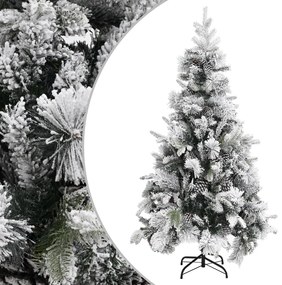Vianočný stromček s vločkami a šiškami 225 cm PVC a PE 340532