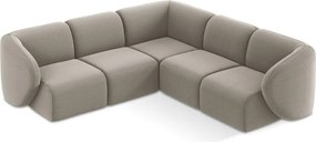 Svetlohnedá zamatová rohová pohovka Lani – Makamii