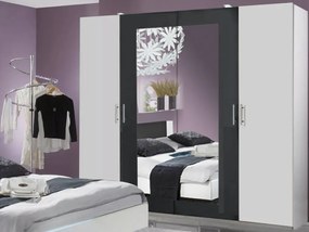 Šatníková skriňa s otočnými dverami Nora, 225 cm, biela/grafitová