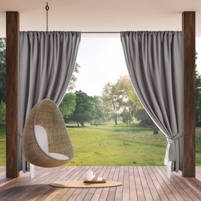 ZÁHRADNÝ VODEODOLNÝ ZÁVES NA PÁSKE GARDEN 155X200 CM SIVÁ