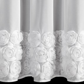 KRÁTKA ZÁCLONA NA PÁSKE EVA MINGE ROSES11 150X70 CM BIELA