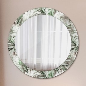 Okrúhle ozdobné zrkadlo Listy akvarelu fi 70 cm