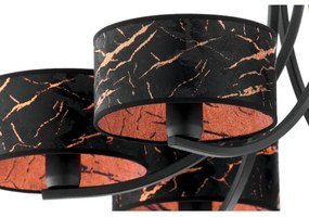 Jupiter 2108- Luster na reťazi ARTHUR 6xE27/15W/230V čierna/oranžová/mramorový dekor