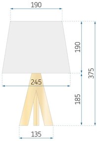 Toolight - Nočná stolová lampa E27 60W APP976-1T, biela-hnedá, OSW-06683