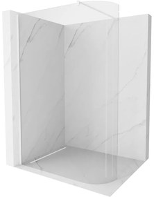 Mexen Kioto, zaoblená sprchová zástena 80 x 200 cm, 8mm číre sklo, biely profil, 800-080-101-20-06