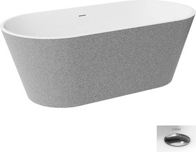 Besco Akrylátová voľne stojaca vaňa Deeva Glam S 150x75 (160x75, 170x80, 180x80) BESCO-Typ výpuste: Click-Clack so štrbinovým prepadom, grafit, BESCO…