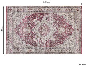 Koberec 140 x 200 cm červená/béžová ARHAVI Beliani