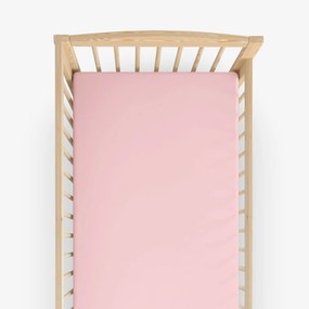 Goldea bavlnená plachta do detské postieľky - púdrovo ružová 70 x 140 cm
