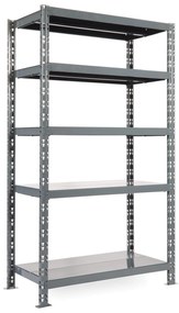 Policový regál 1+1 ZADARMO, 1800x1200x600 mm, 5 políc, nosnosť police 300 kg, základná