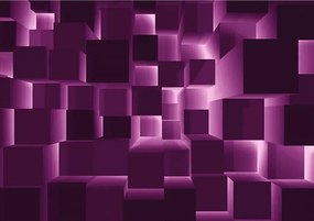 Manufakturer -  Tapeta Purple 3D cubes