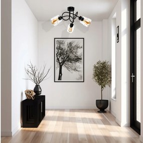 BERGE LED luster stropné svietidlo 3xE27, skladací sklenený štvorec, priehľadné