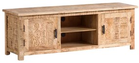 furniture-nabytek.cz - Masívny TV stolík Bombay z mangového dreva, lakovaný, hnedý – 150×42×50 cm