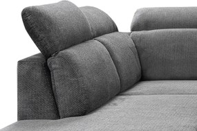 Rohová sedačka Aldon,dymovosivá štruktúrovaná látka, ľavý roh